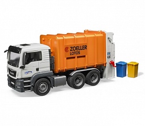 Мусоровоз Bruder MAN TGS, цвет оранжевый, подходит модуль со звуком и светом H (Bruder, 03-762)